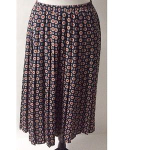 Vintage Red & Blue Pleated Skirt